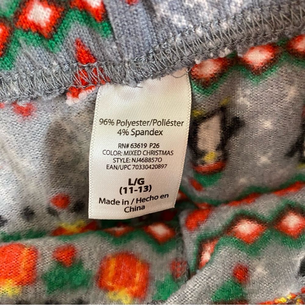 Christmas Leggings Juniors Fleece Presents Snowflakes Penguin Tree L 11-13 - Picture 10 of 10